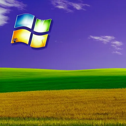 Prompt: windows xp bliss but made of bread