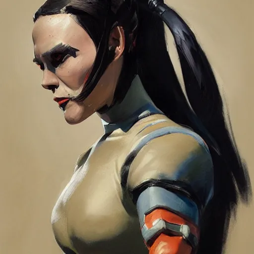 Image similar to greg manchess portrait painting of partially armored wednesday from addams family as overwatch character, medium shot, asymmetrical, profile picture, organic painting, sunny day, matte painting, bold shapes, hard edges, street art, trending on artstation, by huang guangjian and gil elvgren and greg rutkowski