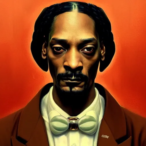 Image similar to Snoop dog , highly detailed, digital painting, artstation, concept art, sharp focus, illustration, art by greg rutkowski and alphonse mucha