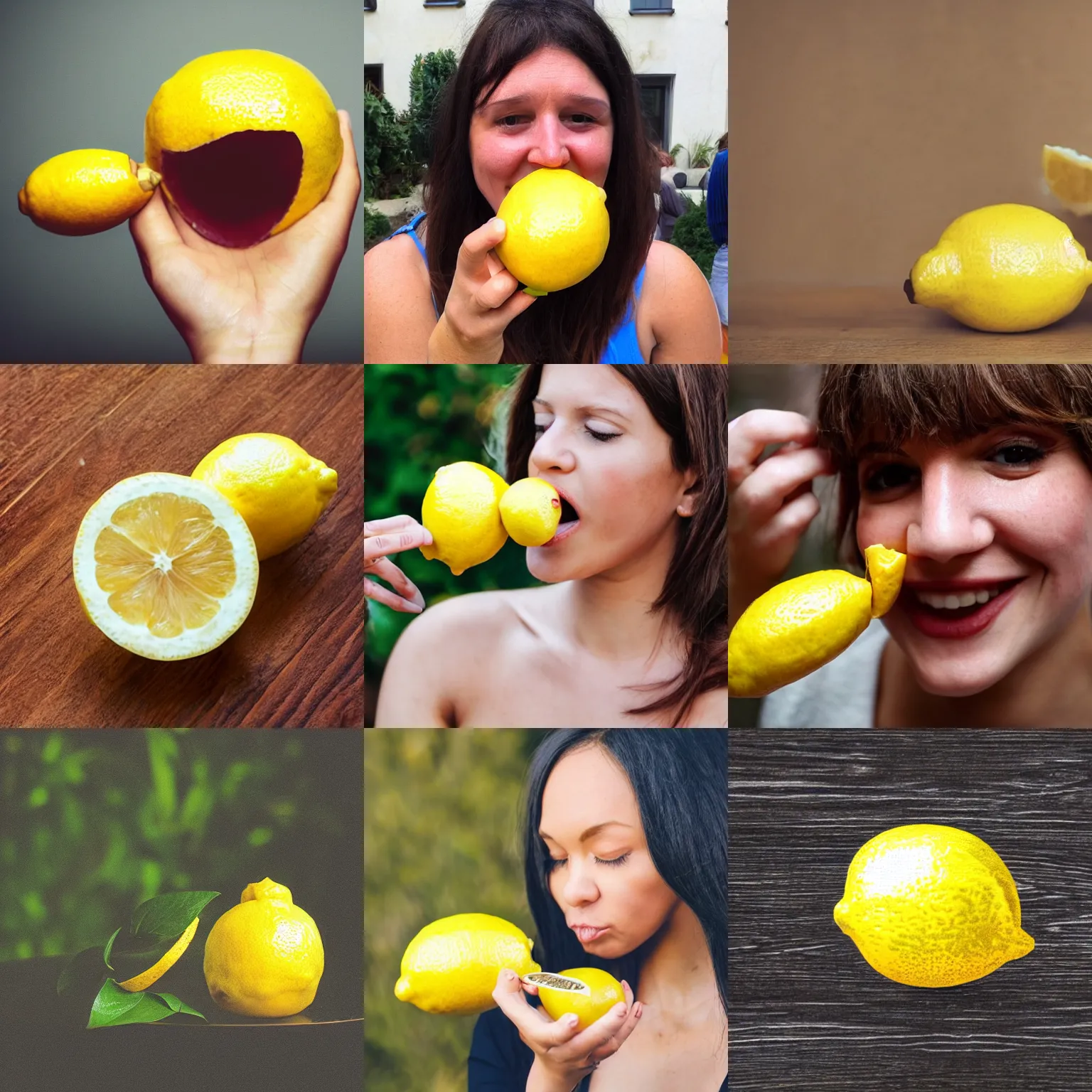 Prompt: lemon eating a lemon