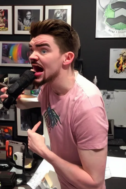 Image similar to 📷 Jacksepticeye screaming at the top of his voice