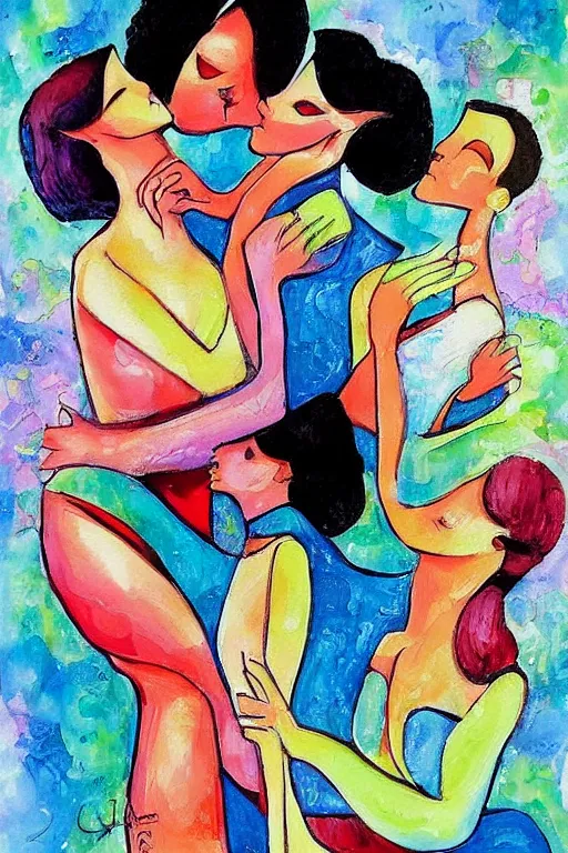 Image similar to kiss beautiful harmony painting