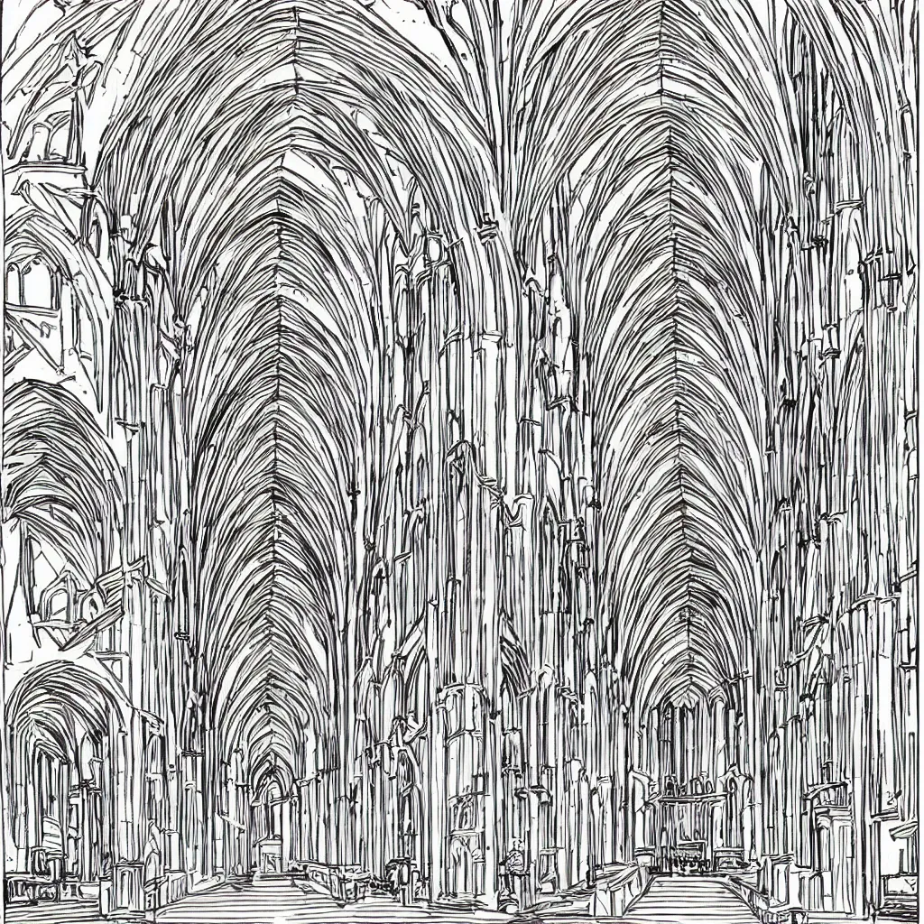 Image similar to cathedral, coloring book,