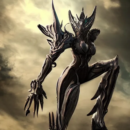 Image similar to high quality and pov of a beautiful and stunning giant valkyr female warframe, as an anthropomorphic dragon, doing an elegant pose over you, a giant warframe dragon paw looms over you, about to step on you, unaware of your existence, slick elegant design, sharp claws, detailed shot legs-up, highly detailed art, epic cinematic shot, realistic, professional digital art, high end digital art, furry art, DeviantArt, artstation, Furaffinity, 8k HD render, epic lighting, depth of field