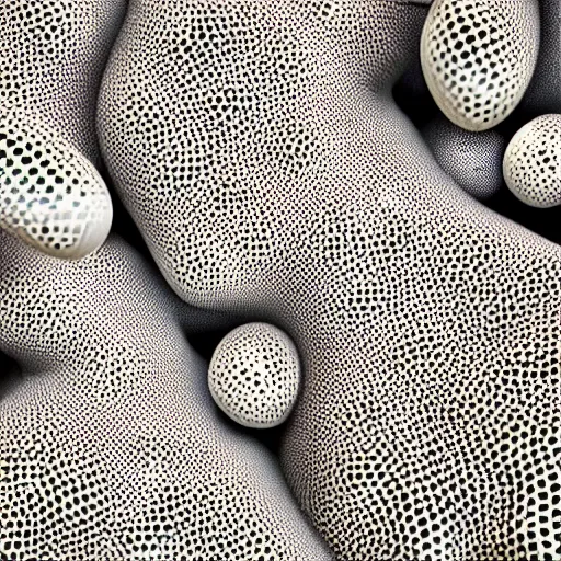 Prompt: trypophobia visuals on every surface of a room