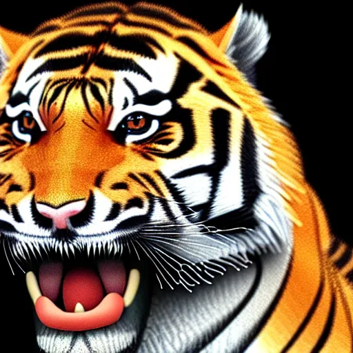 Image similar to a tiger eating a toasted sanwich,photorealistic,detailed face,8k