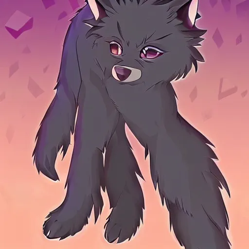 Image similar to key anime visual portrait of a handsome male anthro wolf furry fursona with beautiful eyes, wearing a cool outfit in downtown, official modern animation