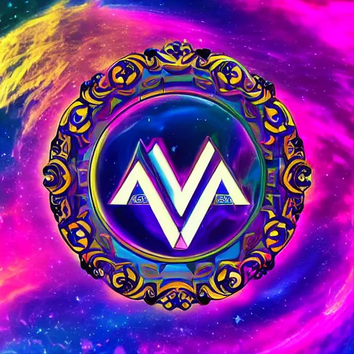 Image similar to a and w vaporwave logo, colorful, digital art, cosmic, 3 d high definition, trending on art station, photorealistic, high resolution, 8 k, octane, hyper detailed, insane details, intricate, elite, ornate, elegant trend, highly detailed and intricate, sharp focus, photography, unreal engine