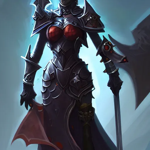 Image similar to dark fantasy mistress, lady - knight, high details, dark mood, tyler edlin, artstation