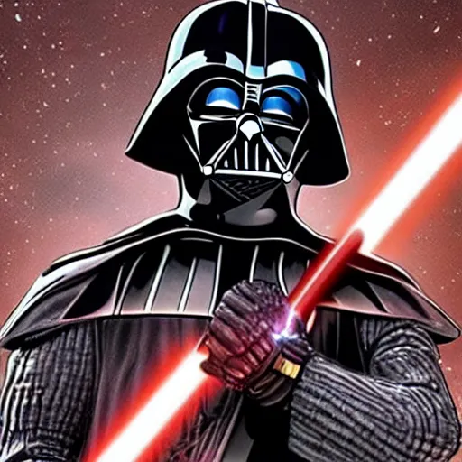 Image similar to Darth Vader with the Infinity Gauntlet