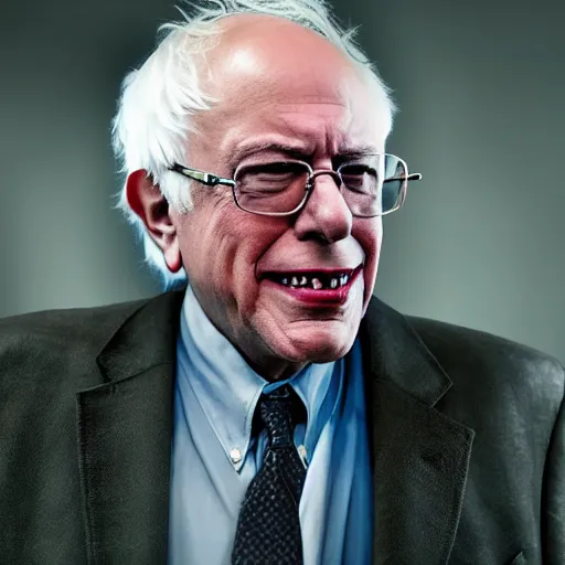 Prompt: stunning awe inspiring ( bernie sanders ) playing the joker movie still 8 k hdr atmospheric lighting, raining