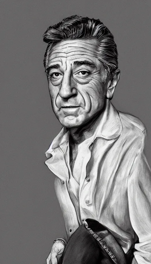 Prompt: portrait of Robert DeNiro, full height, accurate human anatomy