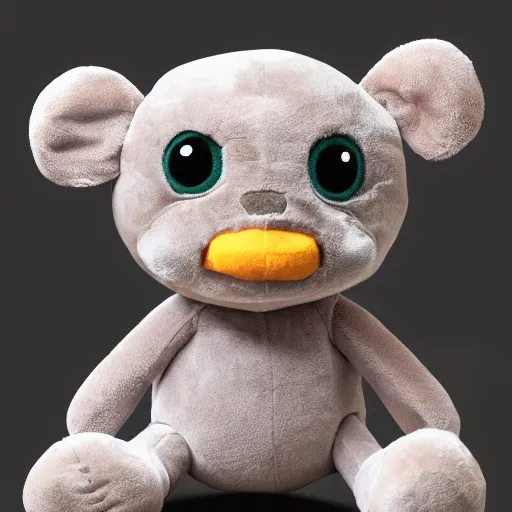 Image similar to realistic rendering of a plush happy sars cov - 2 virus toy