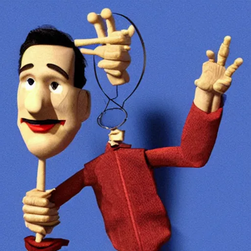 Image similar to Steve Martin as a marionette, 3d rendered style