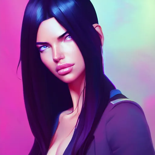 Image similar to portrait of a beautiful adriana lima, art by lois van baarle and ross tran and sam yang and ilya kuvshinov and guweiz, digital art, high detail, sharp focus, unreal engine 5, trending on artstation, deviantart, pinterest, victorias secret, 4 k uhd image