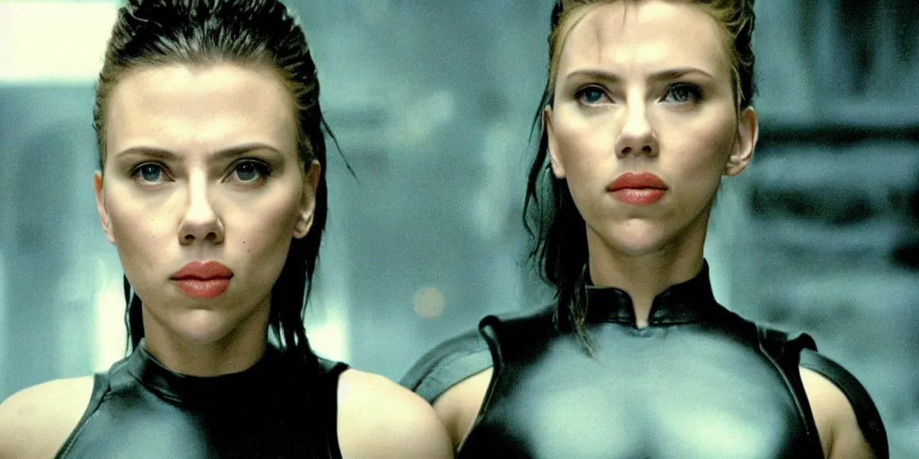 Prompt: Scarlett Johansson in a scene from The Matrix