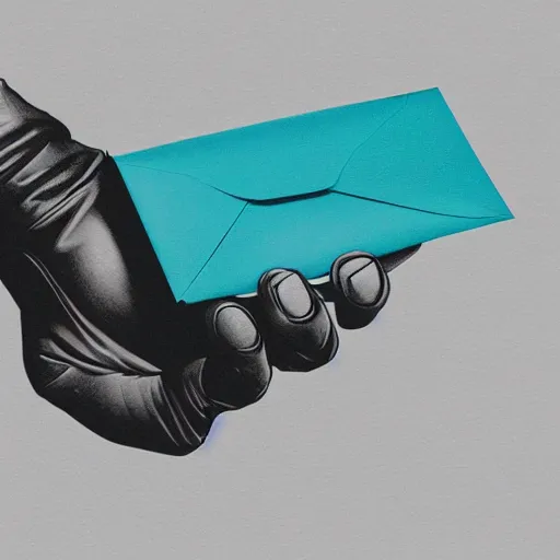 Image similar to A gloved hand holding an envelope, digital illustration, Magic the Gathering