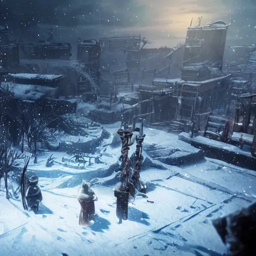 Image similar to frostpunk, no words, no text