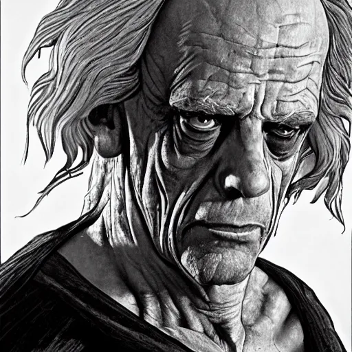 Image similar to Christopher Lloyd as belial, full_body!!, dungeons and dragons, highly_detailed!!, Highly_detailed_face!!! , artstation, concept art, sharp focus, illustration, art by Leonardo da Vinci and Michelangelo and Botticelli