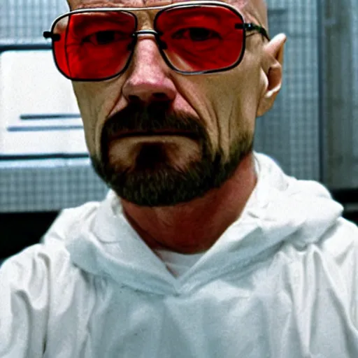 Image similar to walter white inside an scp containment chamber