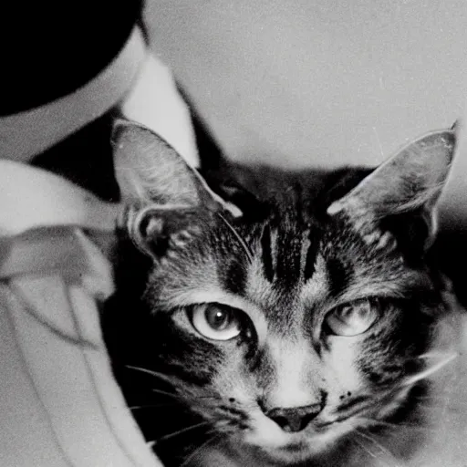 Prompt: 1930's gangster movie starring cats as the gangsters, movie screenshot, 4k, film noir style, photorealistic cats,