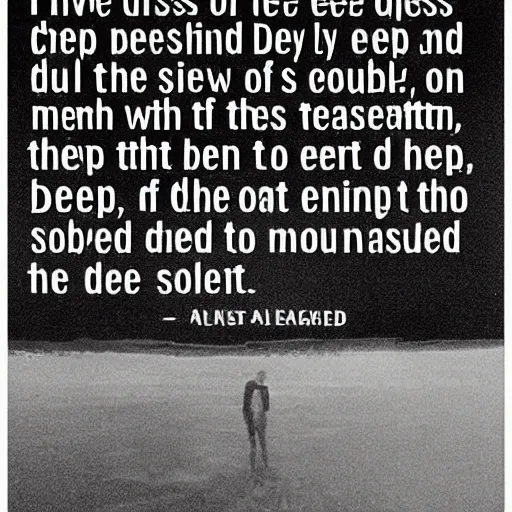 Prompt: i have peered into the deep abysses of earth and sky, and i have seen the end or with my eyes or with thought. but alas! from a heart i reached the abyss and i bowed for a moment, and my soul and my eyes were troubled : it was so deep and so black!