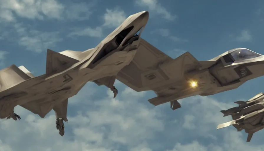 Prompt: big budget movie about dinosaur raptor fighting an f22 raptor.