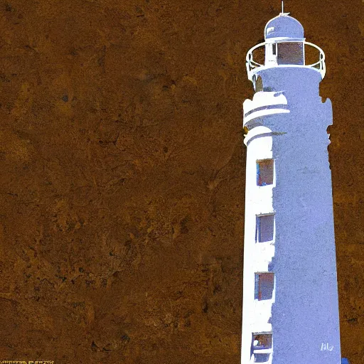 Prompt: cape reinga lighthouse, banksy, digital art