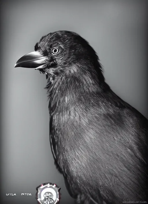 Image similar to a highly detailed ultra realistic photograph of a crow pilot