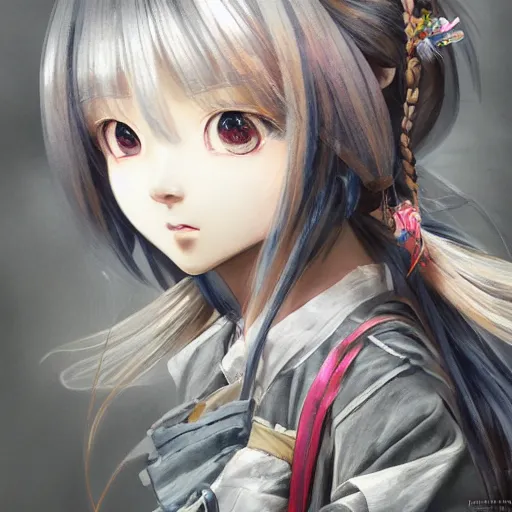 Image similar to dynamic composition, motion, ultra-detailed, incredibly detailed, a lot of details, amazing fine details and brush strokes, colorful and grayish palette, smooth, HD semirealistic anime CG concept art digital painting, watercolor oil painting of a Japanese schoolgirl, by a Chinese artist at ArtStation, by Huang Guangjian, Fenghua Zhong, Ruan Jia, Xin Jin and Wei Chang. Realistic artwork of a Chinese videogame, gradients, gentle an harmonic grayish colors.