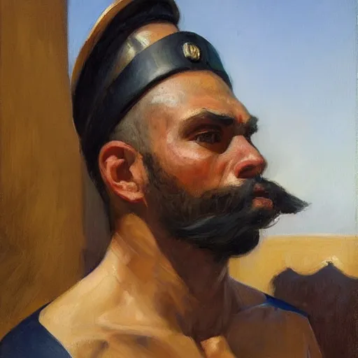 Image similar to a stunning and noble highly detailed portrait of a cuban warrior by josep tapiro baro and edward hopper, trending on artstation, oil painting masterpiece, symmetry, mysterious, very very very aesthetic