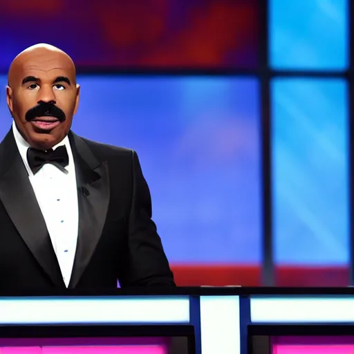 Image similar to steve harvey hosting jeopardy