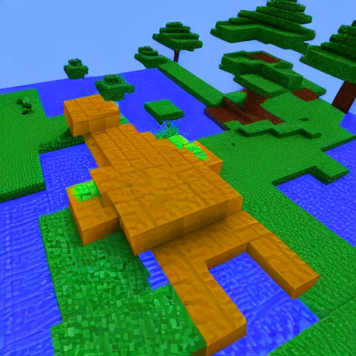 Prompt: a turtle in minecraft