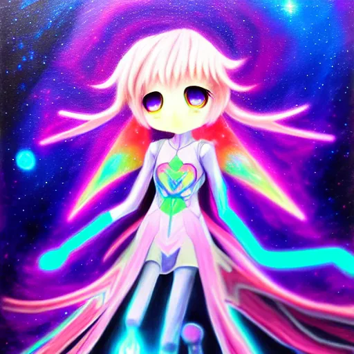 Prompt: ! dream galactic astral realm miku in oil painting, trending on artstation, award winning, emotional vibrant, highly detailed surrealist art