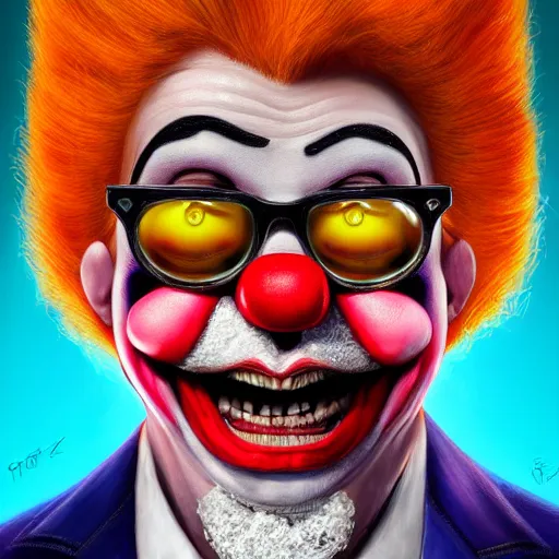 Image similar to perfectly - centered - portrait of dr. rockzo, the rock n'roll clown, i do cocaine, intricate, highly detailed, digital painting, artstation, concept art, smooth, sharp focus, illustration, unreal engine 5, 8 k, art by sam spratt