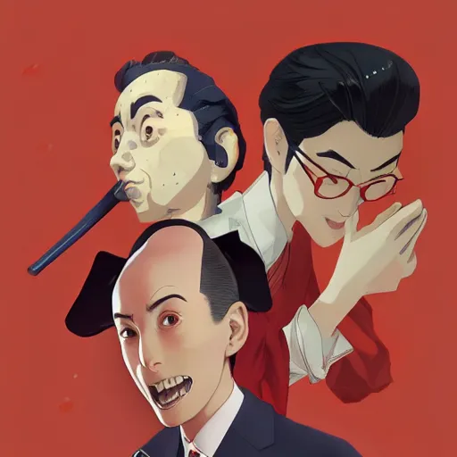 Image similar to samurai peewee herman portrait shinkai makoto studio ghibli studio key hideaki anno sakimichan stanley artgerm lau rossdraws james jean marc simonetti elegant highly detailed digital painting artstation