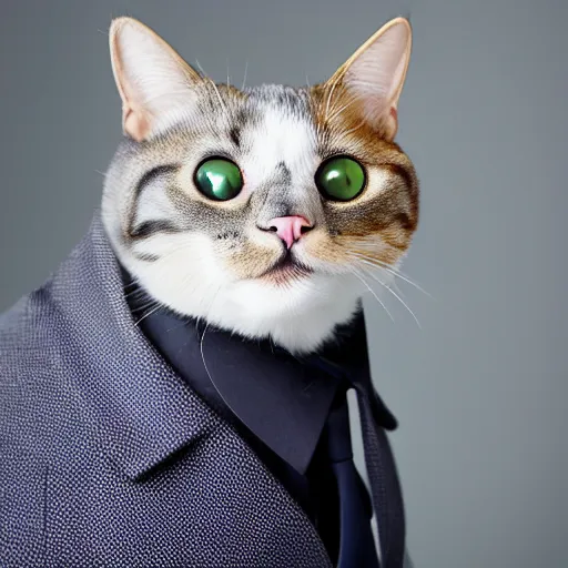 Image similar to portrait photo of a cat wearing a suit