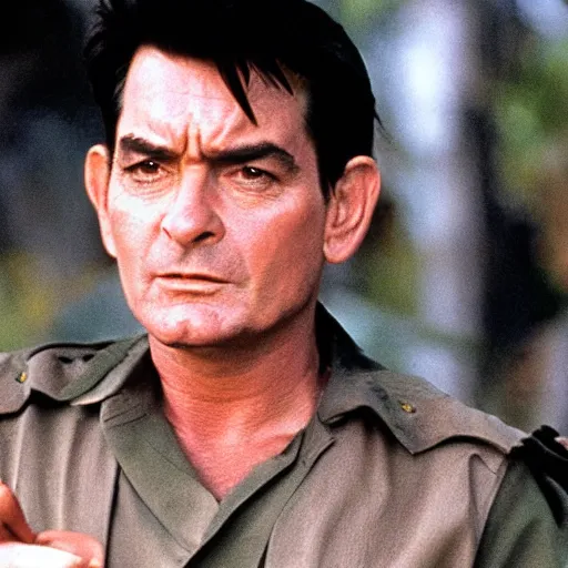 Prompt: charlie sheen in apocalypse now