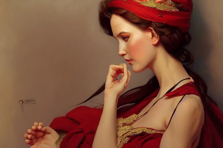 Prompt: Sensual beautiful perfect Polish woman in Polish traditional dress, portrait, elegant, intricate, digital painting, artstation, concept art, smooth, sharp focus, illustration, art by artgerm and greg rutkowski and alphonse mucha