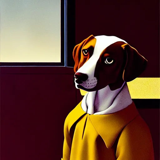 Image similar to dog by moebius and atey ghailan by james gurney by vermeer by George Stubbs in the of style anime