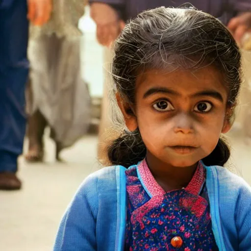 Image similar to close-up of Jyoti Amge the shortest woman in the world as a detective in a movie directed by Christopher Nolan, movie still frame, promotional image, imax 70 mm footage