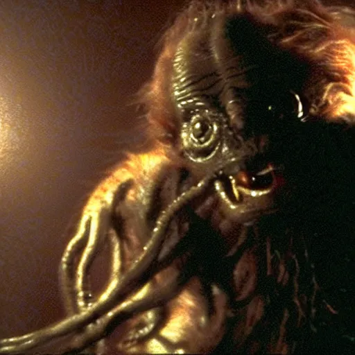 Image similar to still frame shot of the thing alien from john carpenter's the thing ( hyperrealistic, great detailed, good quality, greatly illustrated, photo - realistic )