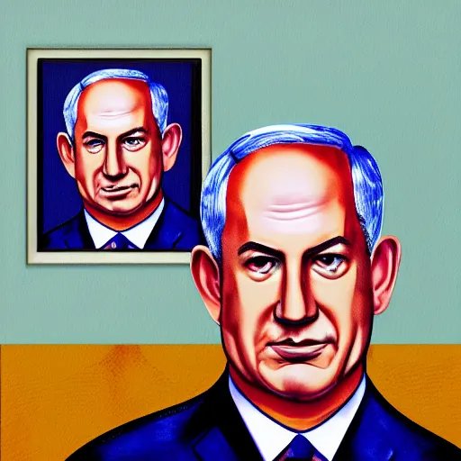 Image similar to a portrait of benjamin netanyahu by pablo picaso