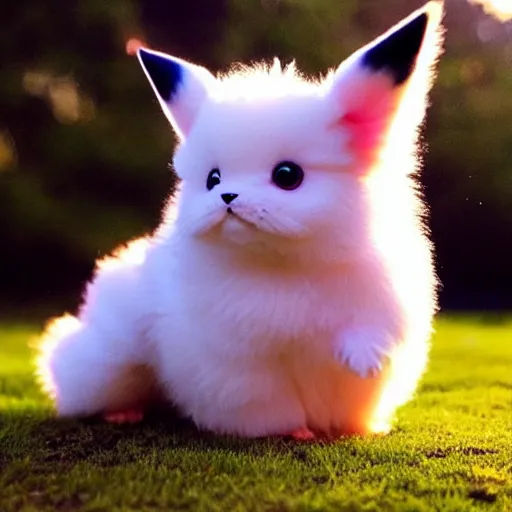 Image similar to real life pokemon, cute!!!, adorable!!!, fluffy!!!, ultra realistic!!!, golden hour, sharp focus