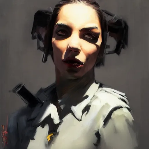 Image similar to greg manchess portrait painting of banksy as overwatch character, medium shot, asymmetrical, profile picture, organic painting, sunny day, matte painting, bold shapes, hard edges, street art, trending on artstation, by huang guangjian, gil elvgren, ruan jia, randy vargas, greg rutkowski