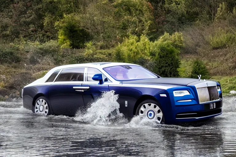 Image similar to stoned teenagers decided to drown Rolls-Royce