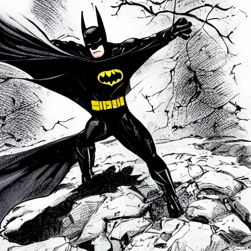 Prompt: Batman lying in a ditch