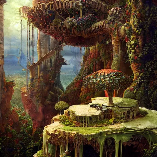 Image similar to paint surrealist 👁🍜🍄, ferdinand knab, high definition and detailed 4 k