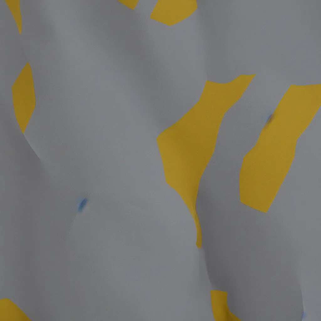Image similar to 3 dimensional solid large fragments of solid oil pant, colours cream naples yellow and blue - grey