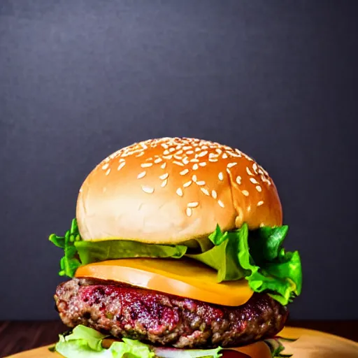 Image similar to burger made of meat